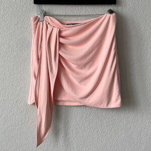 Zara Jersey TIED Draped MINI SKIRT peach Size Medium 3452/802